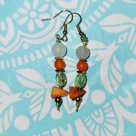 Handmade Glass Bead Earrings - Picture 2 of 2